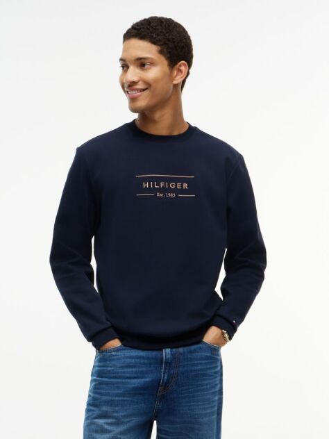 Blue Logo Intechno Knit Sweatshirt  Men