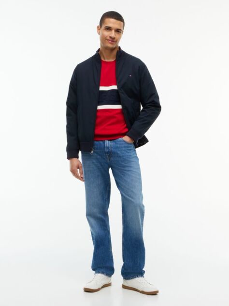 Red Colour-Blocked Intecho Knit Sweatshirt  Men