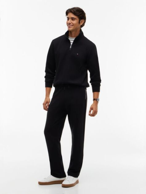 Black Global Stripe Pocket Terry Joggers  Men