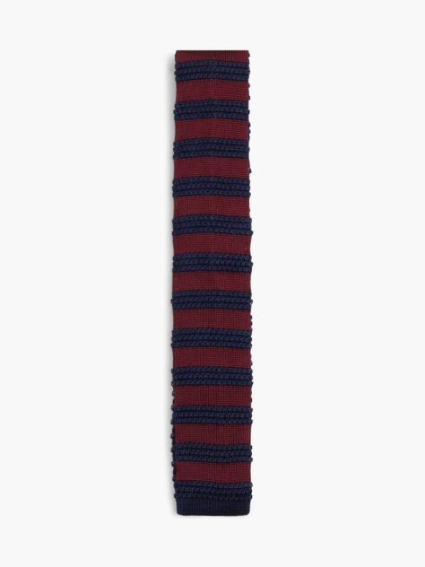 Red New York Label Pure Silk Knit Tie  Men