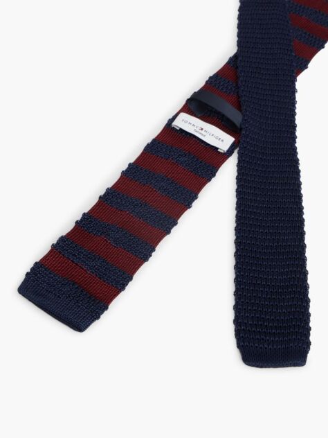 Red New York Label Pure Silk Knit Tie  Men