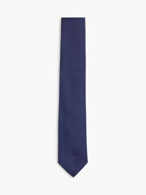 Blue New York Label Pattern Silk Tie  Men