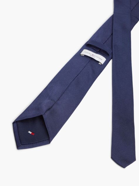 Blue New York Label Pattern Silk Tie  Men