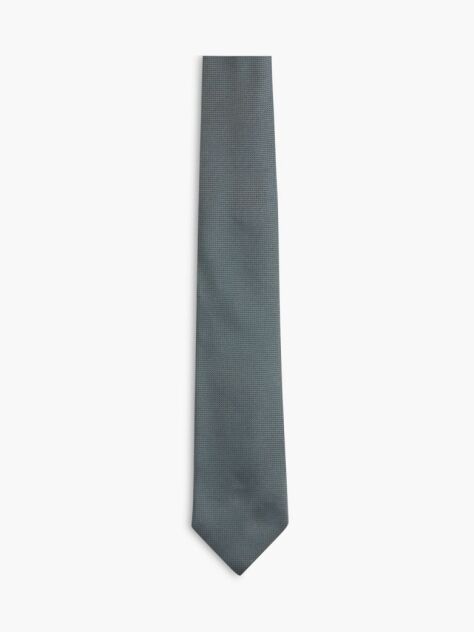 Green New York Label Pattern Silk Tie  Men