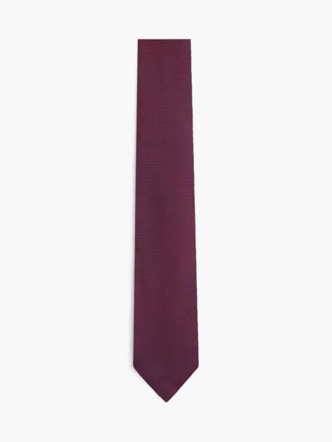 Red New York Label Pattern Silk Tie  Men