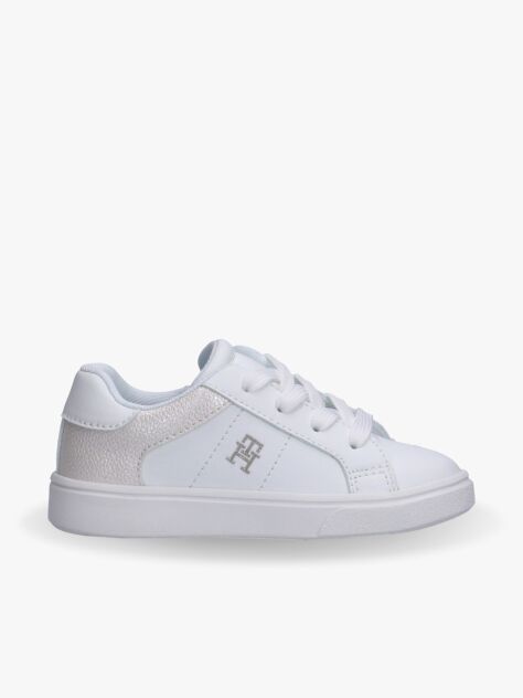 Άσπρο Δετά Sneakers Με Γυαλιστερές Λεπτομέρειες  Κορίτσια
