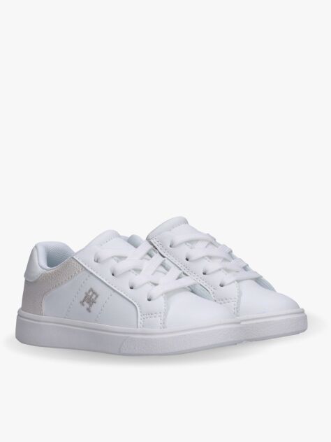 Άσπρο Δετά Sneakers Με Γυαλιστερές Λεπτομέρειες  Κορίτσια