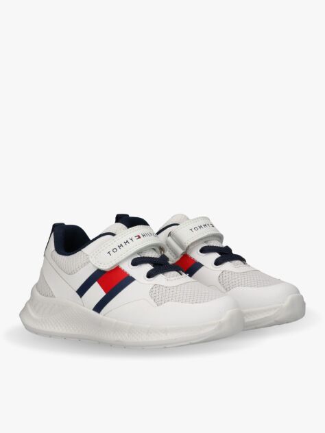 Άσπρο Sneakers Με Σημαία Και Velcro  Παιδί Unisex