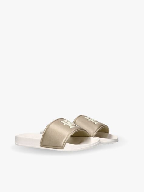 Gold TH Monogram Pool Slides  Girls