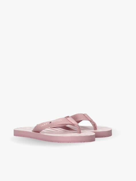 Pink Webbing Strap Ithaca Stripe Flip-Flops  Girls