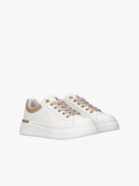 White Low Cut Lace Up Sneakers  Girls