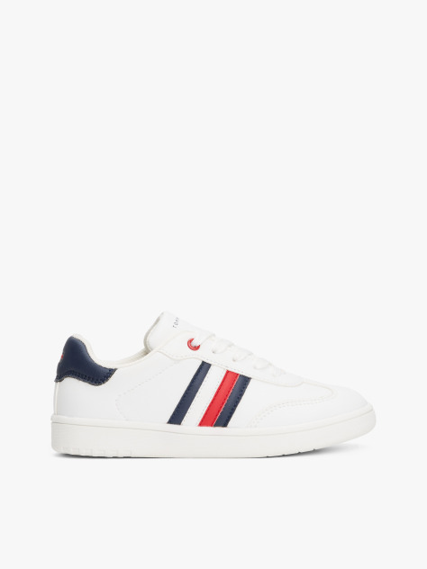 White Flag Contrast Heel Sneakers  Kids Unisex