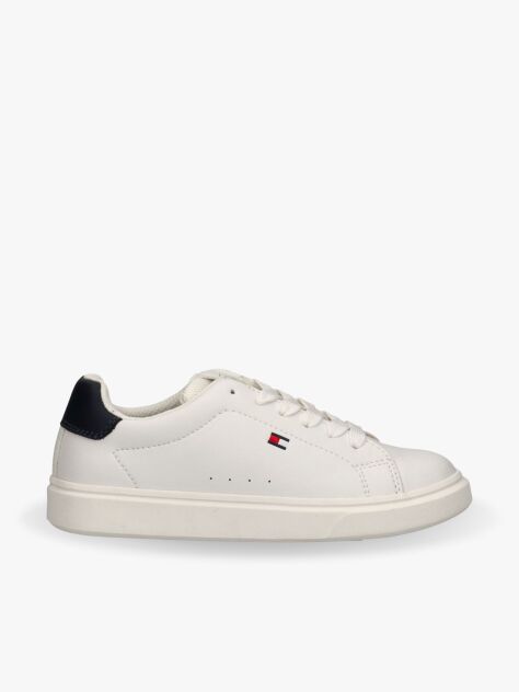 Άσπρο Δετά Sneakers Με Κεντητό Σημαιάκι  Παιδί Unisex