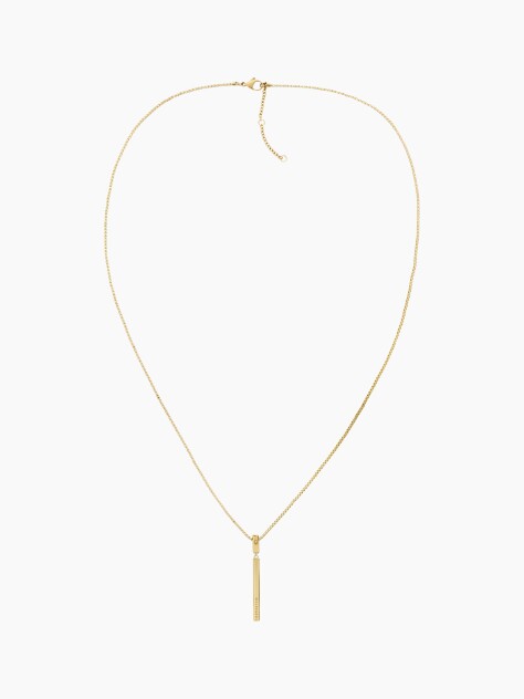 Gold Gold-Plated Linear Logo Necklace  Women