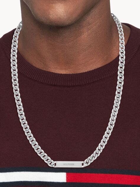 Silver Silver-Tone Chunky Chain Link Necklace  Men
