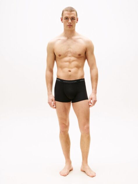 Black 3-Pack Logo Waistband Trunks  Men