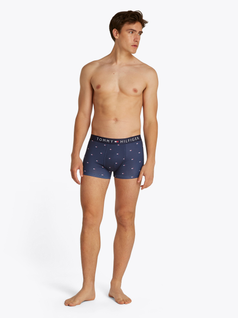 Blue TH Original Print Logo Waistband Trunks  Men