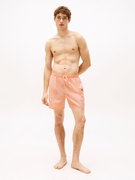 Orange Original Logo Mid Length Swim Shorts  Men