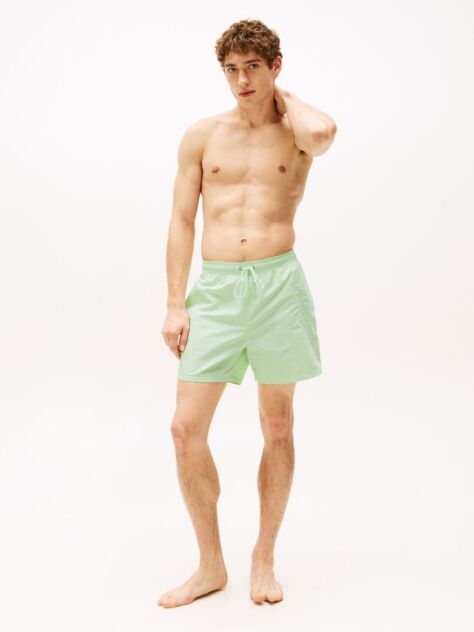Green Signature Logo Mid Length Swim Shorts  Men