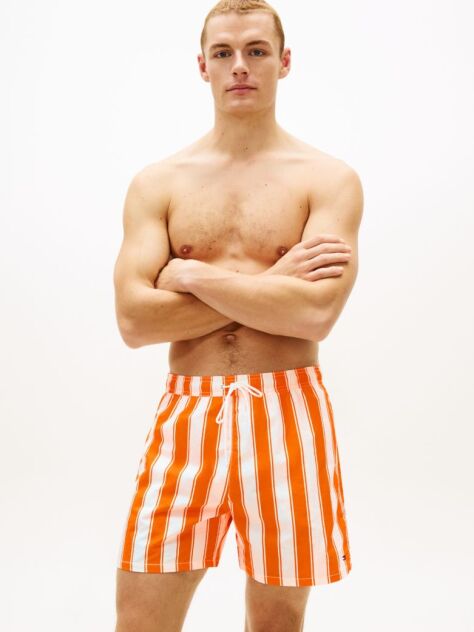 Multi Print Mid Length Swim Trunks  Men