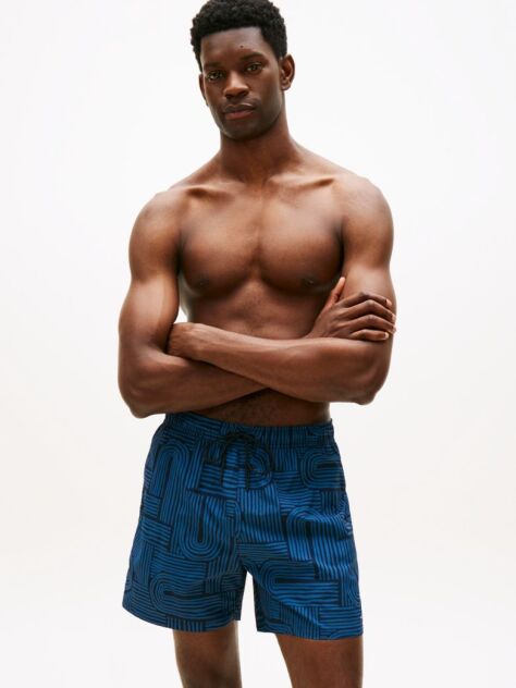Blue Print Mid Length Swim Trunks  Men