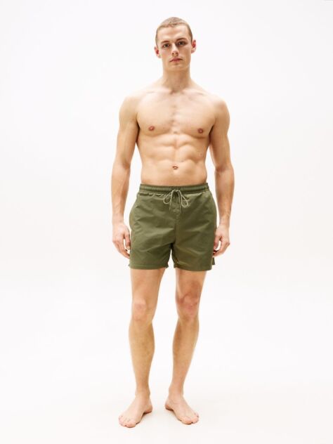 Green TH Monogram Mid Length Swim Trunks  Men
