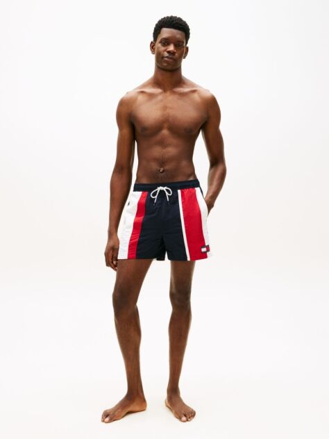 Blue Heritage Colour-Blocked Mid Length Swim Shorts  Men