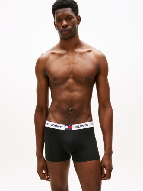 Black 3-Pack Heritage Logo Waistband Trunks  Men