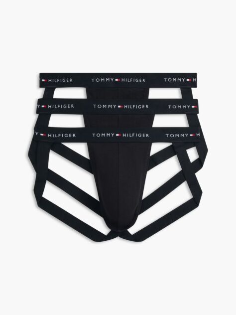 Black 3-Pack Signature Logo Waistband Jockstraps  Men