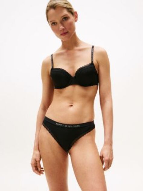 Black Tonal Lace Demi-Cup Bra  Women