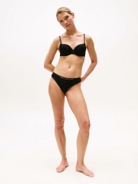 Black Tonal Lace Demi-Cup Bra  Women