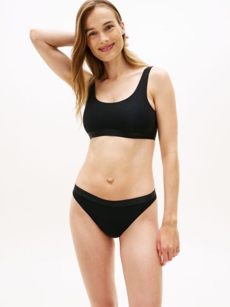 Black Repeat Logo Scoop Neck Bralette  Women
