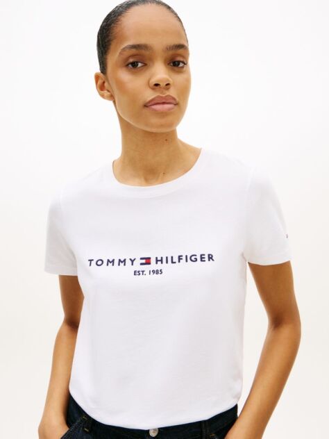 Άσπρο T-Shirt Από Οργανικό Βαμβάκι Με Λογότυπο  Γυναίκες
