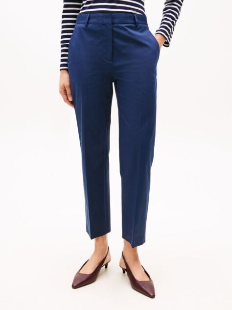 Blue Slim Fit Straight Leg Chinos  Women