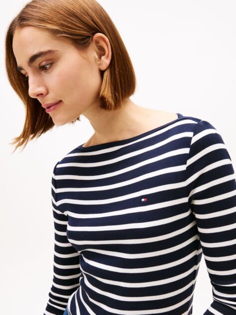 Multi Boat Neck Slim Fit T-Shirt  Women