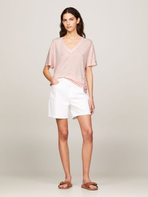 Pink V-Neck Relaxed T-Shirt  Women