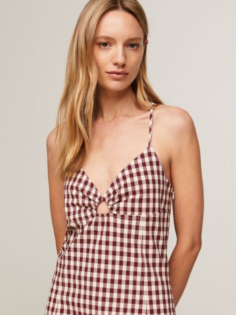 Multi Gingham Bodycon Strap Dress  Women