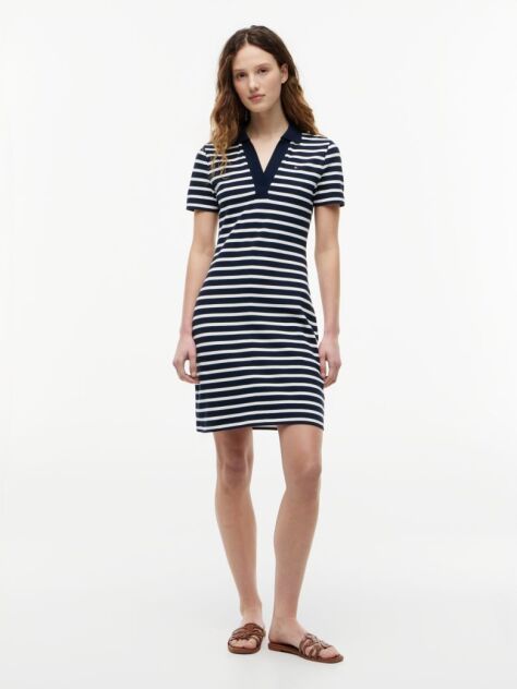 Multi Slim Open V-Neck Polo Dress  Women