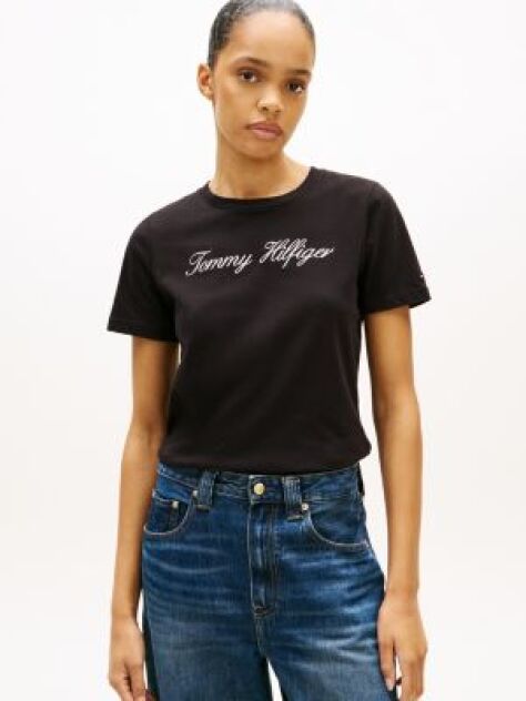 Μαύρο T-Shirt Με Λογότυπο  Γυναίκες