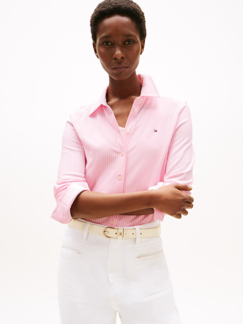 Pink 1985 Slim Fit Pique Shirt  Women