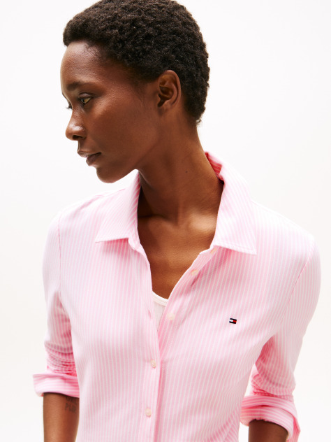 Pink 1985 Slim Fit Pique Shirt  Women