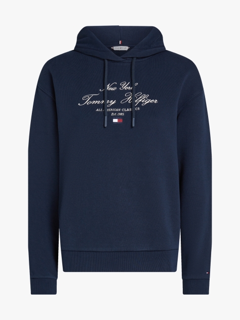 Μπλε Hoody Με Κεντητό Λογότυπο  Γυναίκες