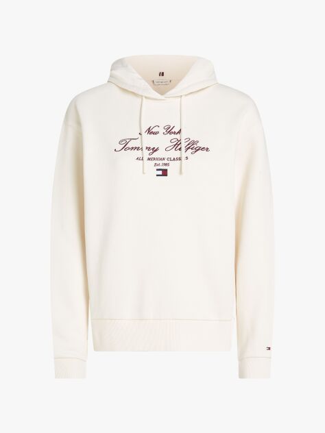 Beige Logo Embroidery Hoody  Women