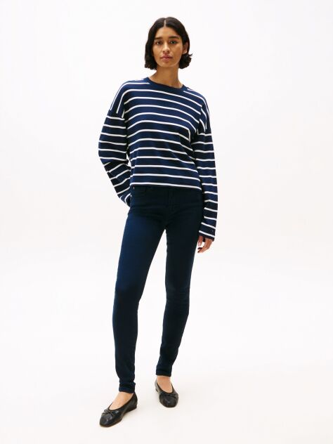 Blue Como Mid Rise Skinny Jeans  Women
