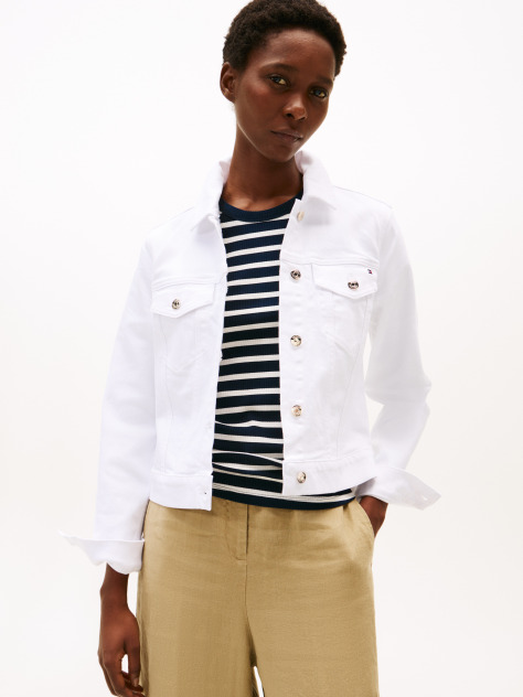 White White Slim Denim Jacket  Women