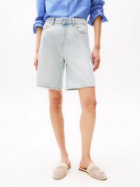 Blue Relaxed Denim Bermuda Shorts  Women