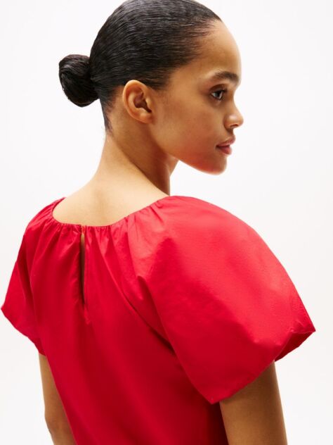 Red Regular Fit Short Sleeve Blouse  Women