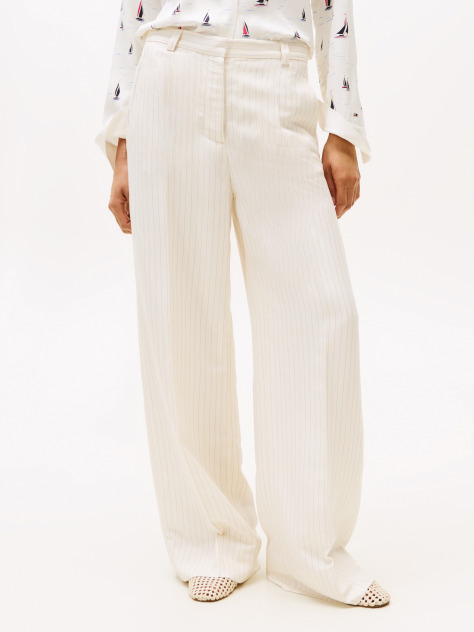 Multi Wide Leg Trousers With Linen  Women