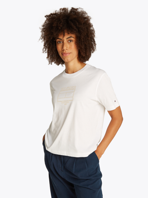 White Logo T-Shirt  Women