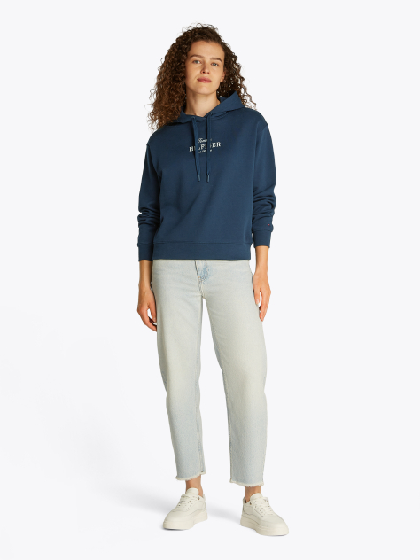 Blue Logo Embroidery Hoody  Women